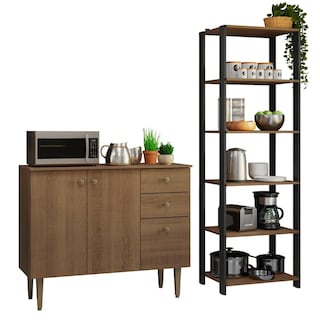 Foto 1 | Kit Gabinete Bajo Bufetera Y Despensero De Cocina Madesa Mm