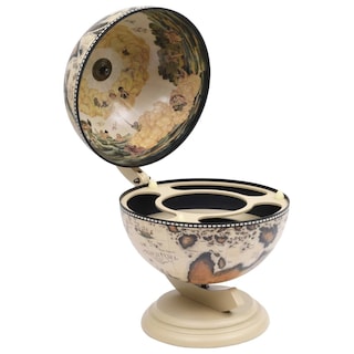 Foto 1 | Soporte De Mesa Para Vinos Globe Bar Vidaxl Madera De Eucalipto Blanco - Venta Internacional.