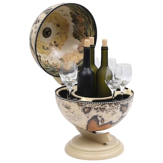 Foto 3 | Soporte De Mesa Para Vinos Globe Bar Vidaxl Madera De Eucalipto Blanco - Venta Internacional.