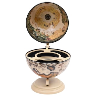 Foto 4 | Soporte De Mesa Para Vinos Globe Bar Vidaxl Madera De Eucalipto Blanco - Venta Internacional.