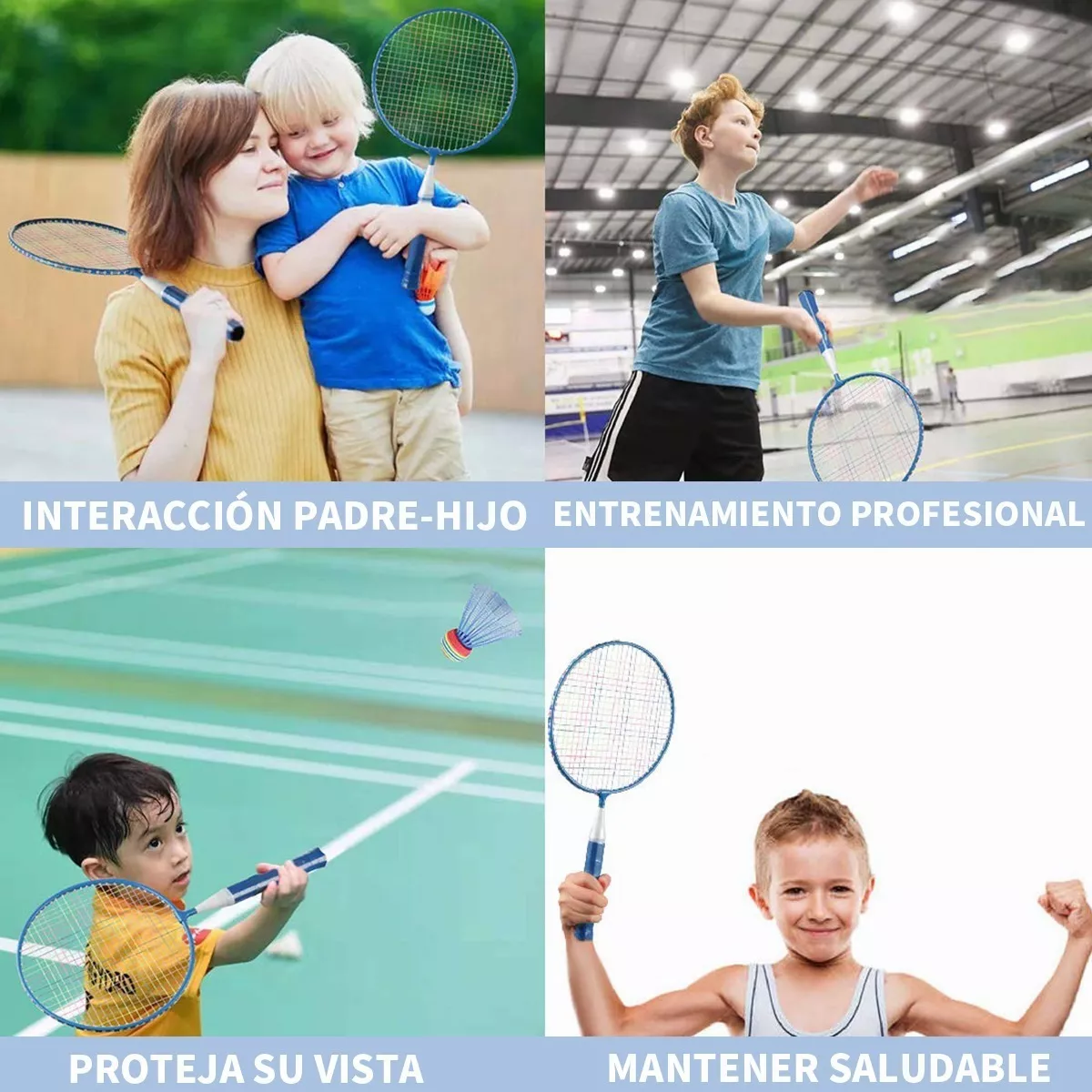 Foto 3 pulgar | Juego de Bádminton Belug para Niños 2 Raquetas y 2 Volantes