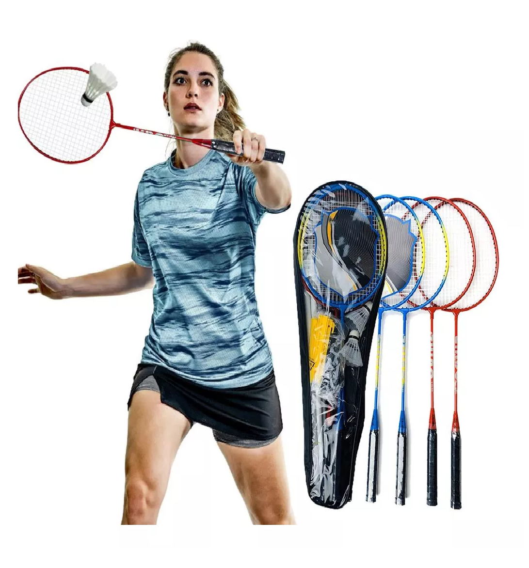 Foto 3 pulgar | Juego de Raquetas de Bádminton Belug 4 Raquetas con Poste de Red