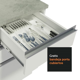 Foto 6 | Cocina Integral Esquinera Madesa Blanca con Módulo de Fregadero de Acero