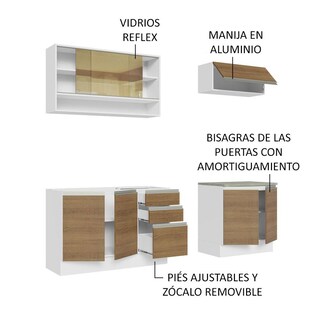 Foto 5 | Cocina Integral Madesa GRGL2000039B color Marrón sin Fregadero de Acero