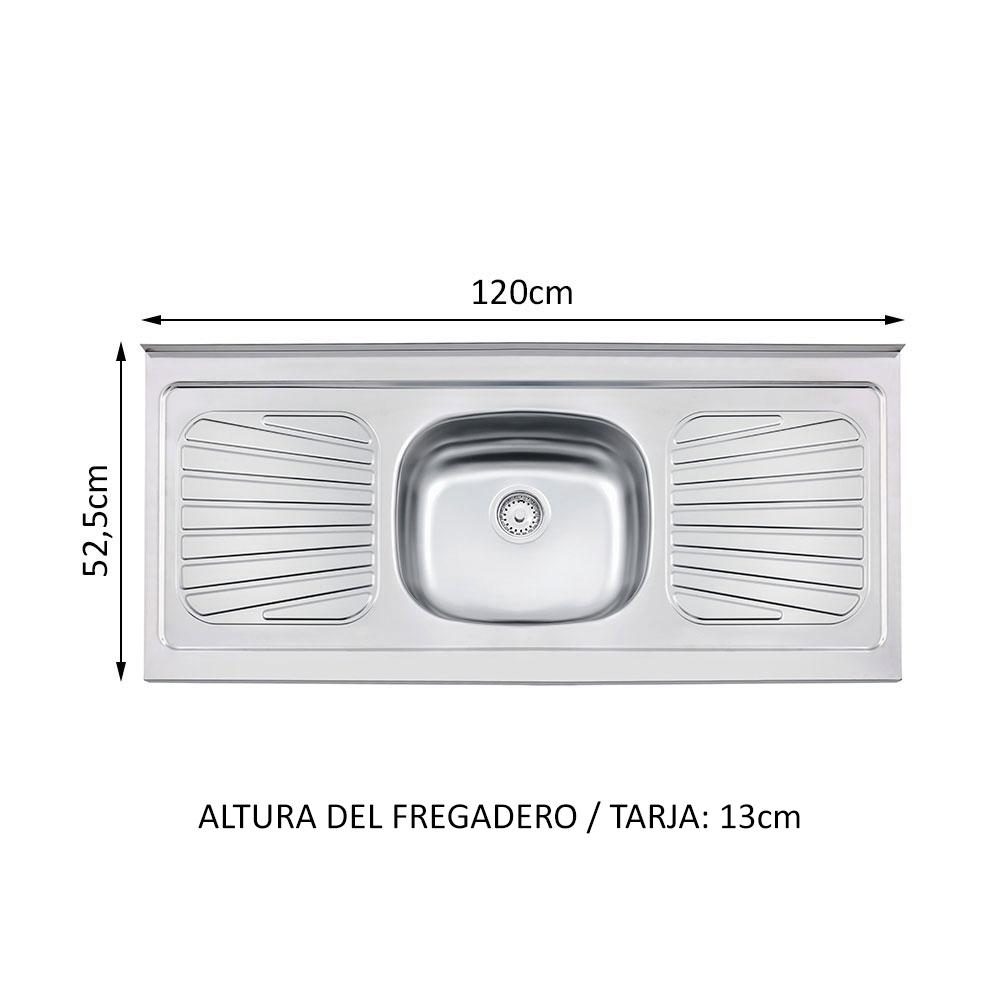 Foto 7 pulgar | Cocina Integral Madesa GRGL18001109 color Blanco con Fregadero de Acero