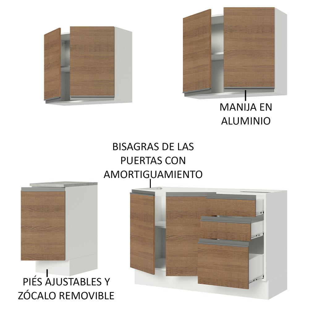 Foto 6 pulgar | Cocina Integral Madesa Glamy sin Mesón de Acero 160 Cm