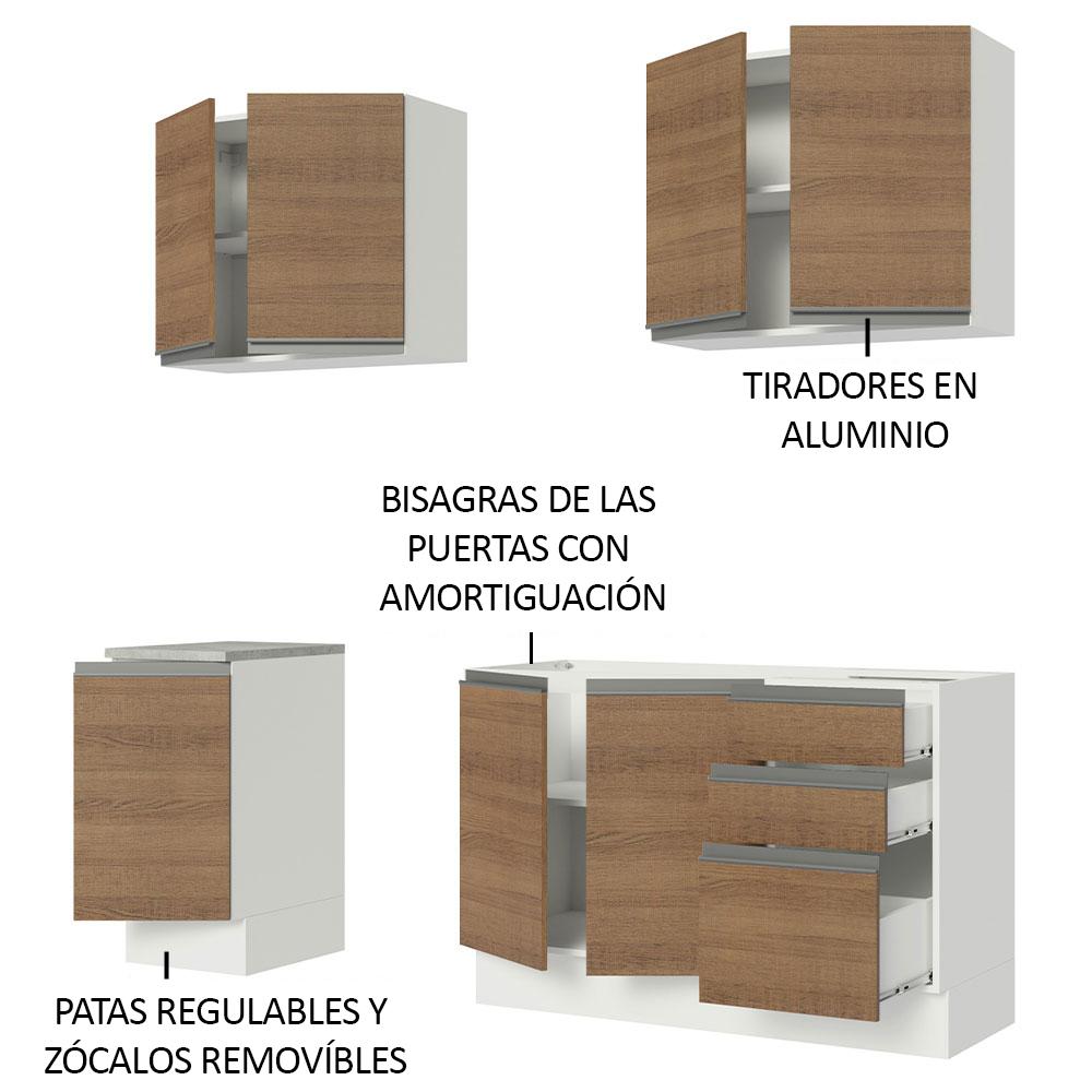 Foto 5 | Cocina Integral Madesa GRGL1600039B color Marrón con Fregadero de Acero