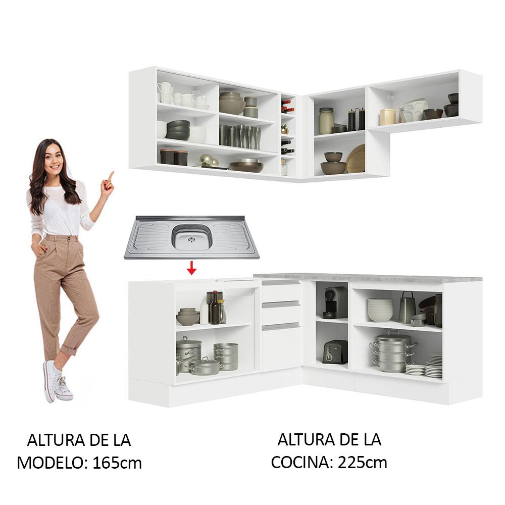 Foto 5 | Cocina Integral Esquinera Madesa Glamy color Blanco