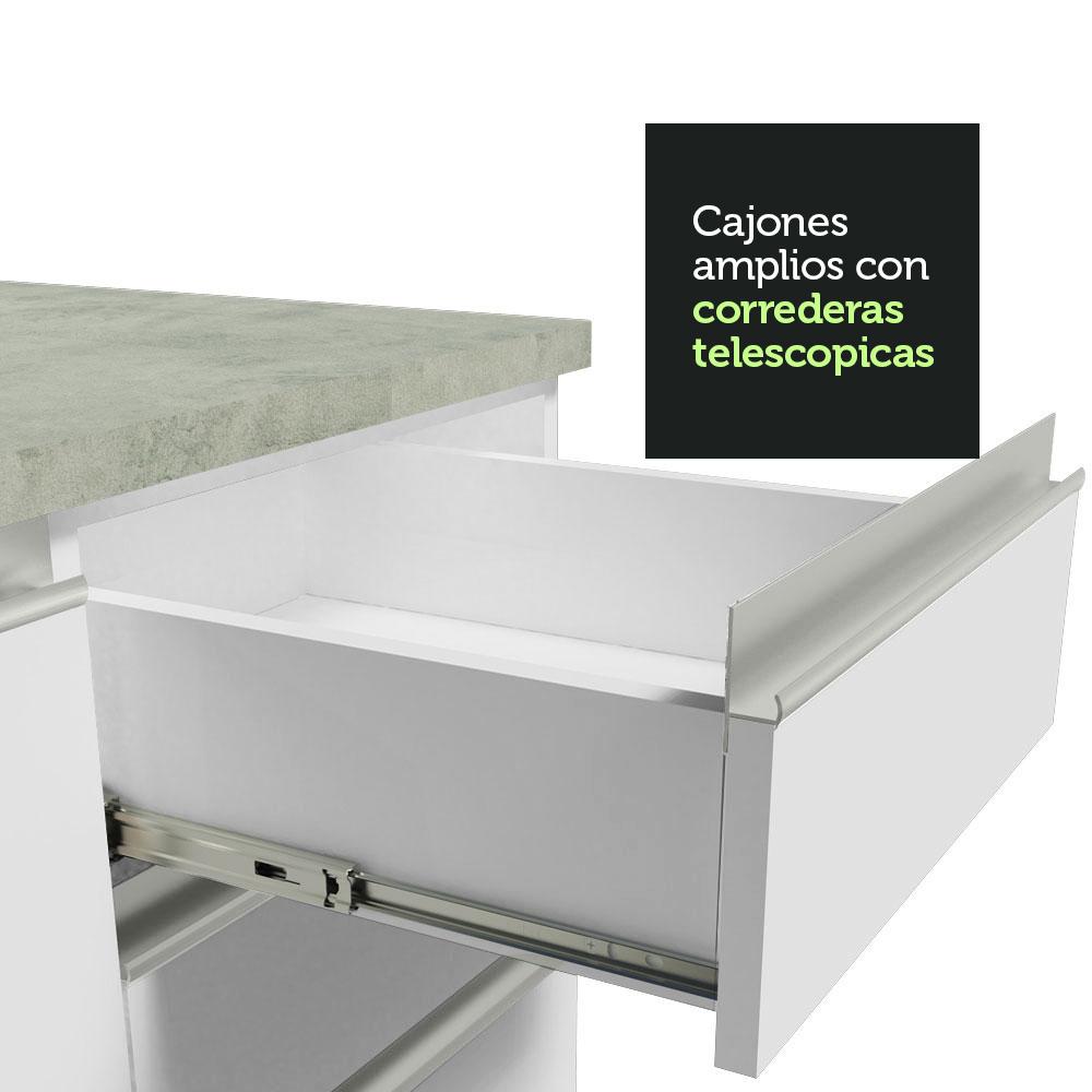 Foto 8 | Cocina Integral Madesa Glamy GRGL16000309 color Blanco 160 CM con Mesón de Acero