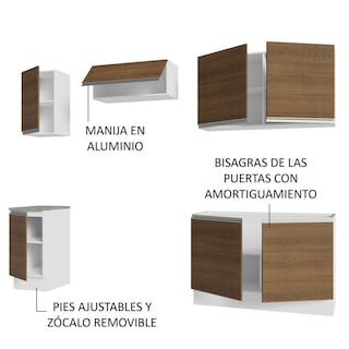 Foto 4 | Armario de Cocina Completo Glamy Madesa GRGL2400109B color Marrón
