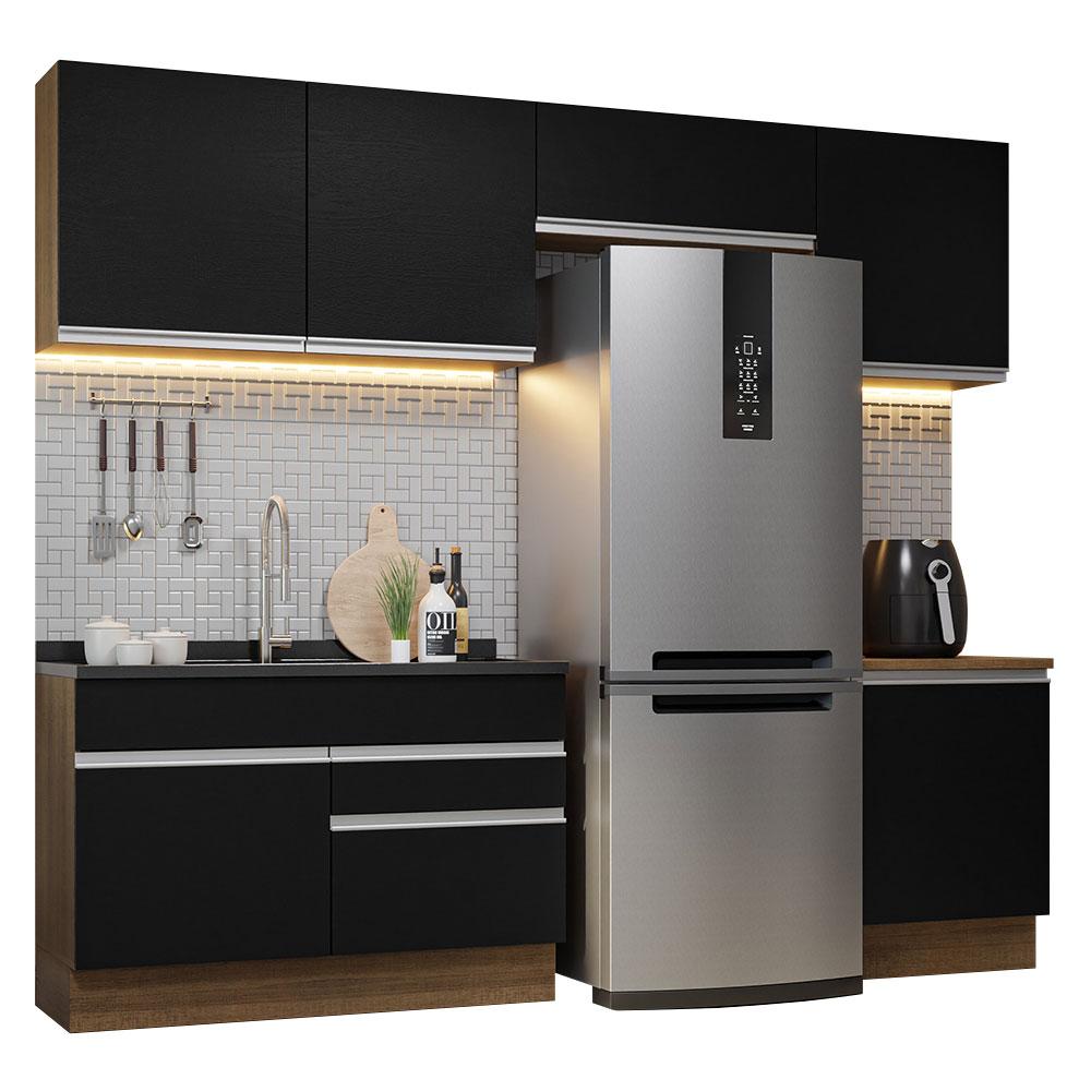 Armario de Cocina Completo Glamy Madesa GRGL2600057K color Negro