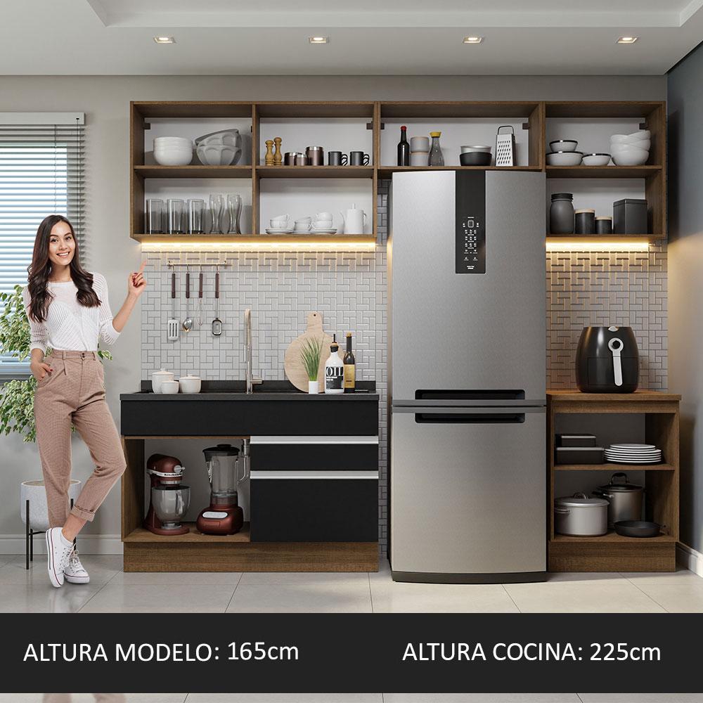 Foto 6 pulgar | Armario de Cocina Completo Glamy Madesa GRGL2600057K color Negro