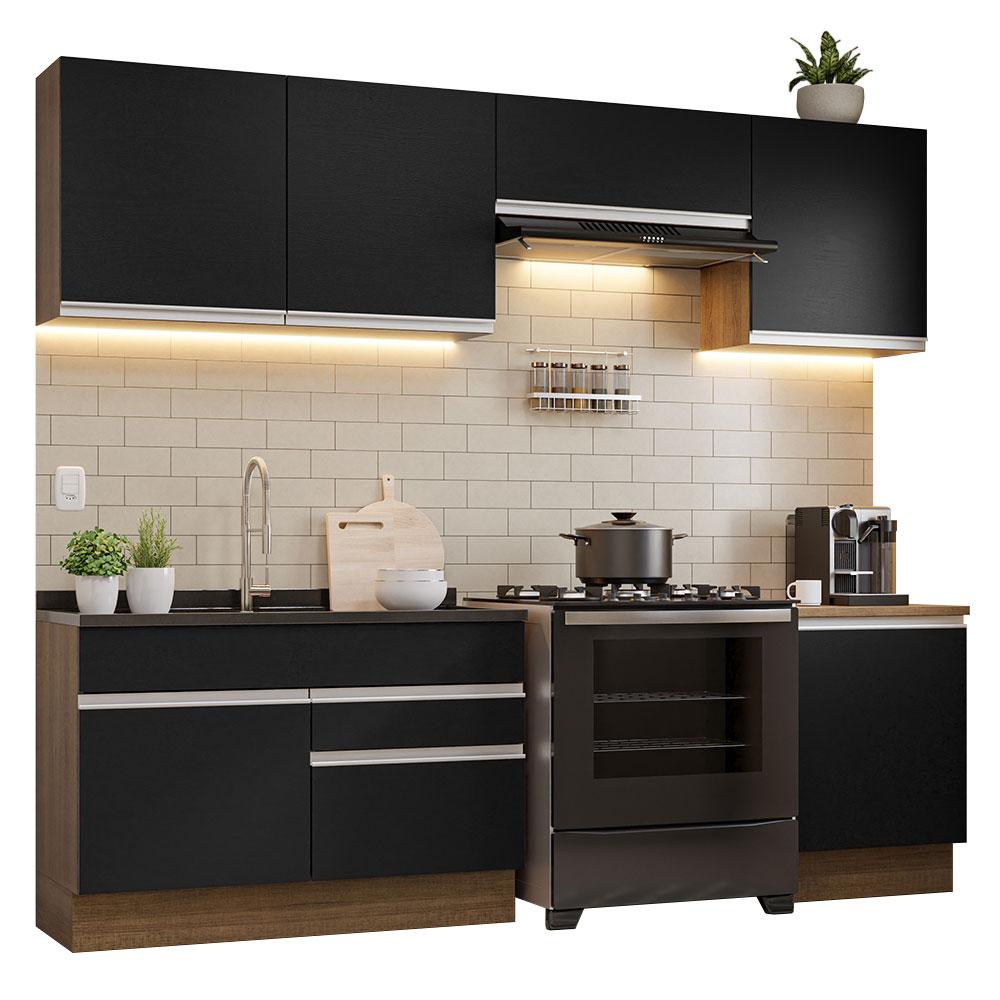 Armario de Cocina Completo Glamy Madesa GRGL2600047K color Negro