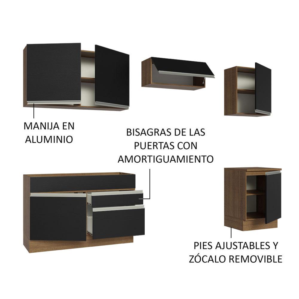 Foto 6 pulgar | Armario de Cocina Completo Glamy Madesa GRGL2600047K color Negro