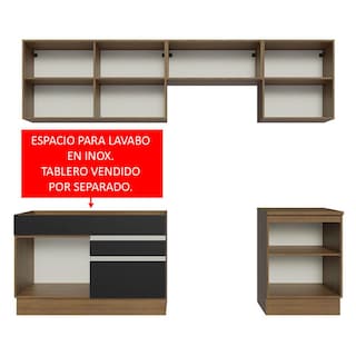 Foto 6 | Armario de Cocina Completo Glamy Madesa GRGL2600047K color Negro