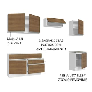 Foto 4 | Armario de Cocina Completo Glamy Madesa GRGL2600049B color Marrón