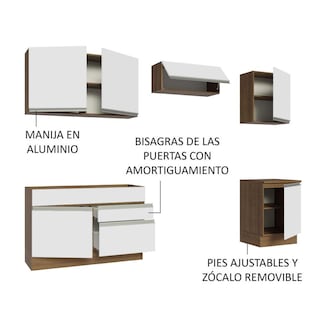 Foto 4 | Armario de Cocina Completo Glamy Madesa GRGL2600056E color Blanco