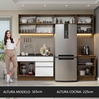 Foto 6 | Armario de Cocina Completo Glamy Madesa GRGL2600056E color Blanco