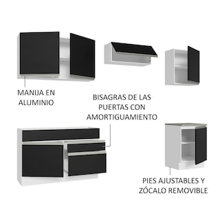 Foto 4 | Armario de Cocina Completo Glamy Madesa GRGL26000473 color Negro