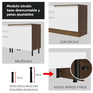 Foto 8 | Armario de Cocina Completo Glamy Madesa GRGL2600046E color Blanco