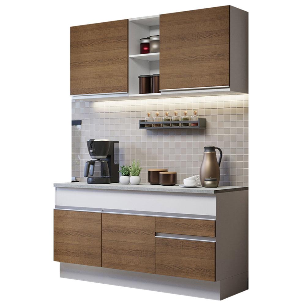 Cocina Compacta Madesa GRGL1500019B color Marrón Glamy 150 CM