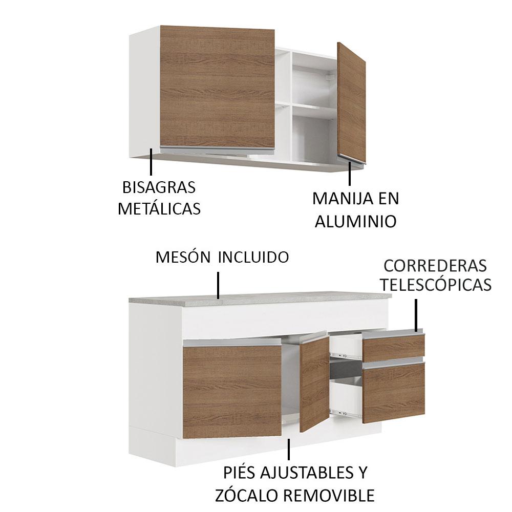 Foto 5 pulgar | Cocina Compacta Madesa GRGL1500019B color Marrón Glamy 150 CM