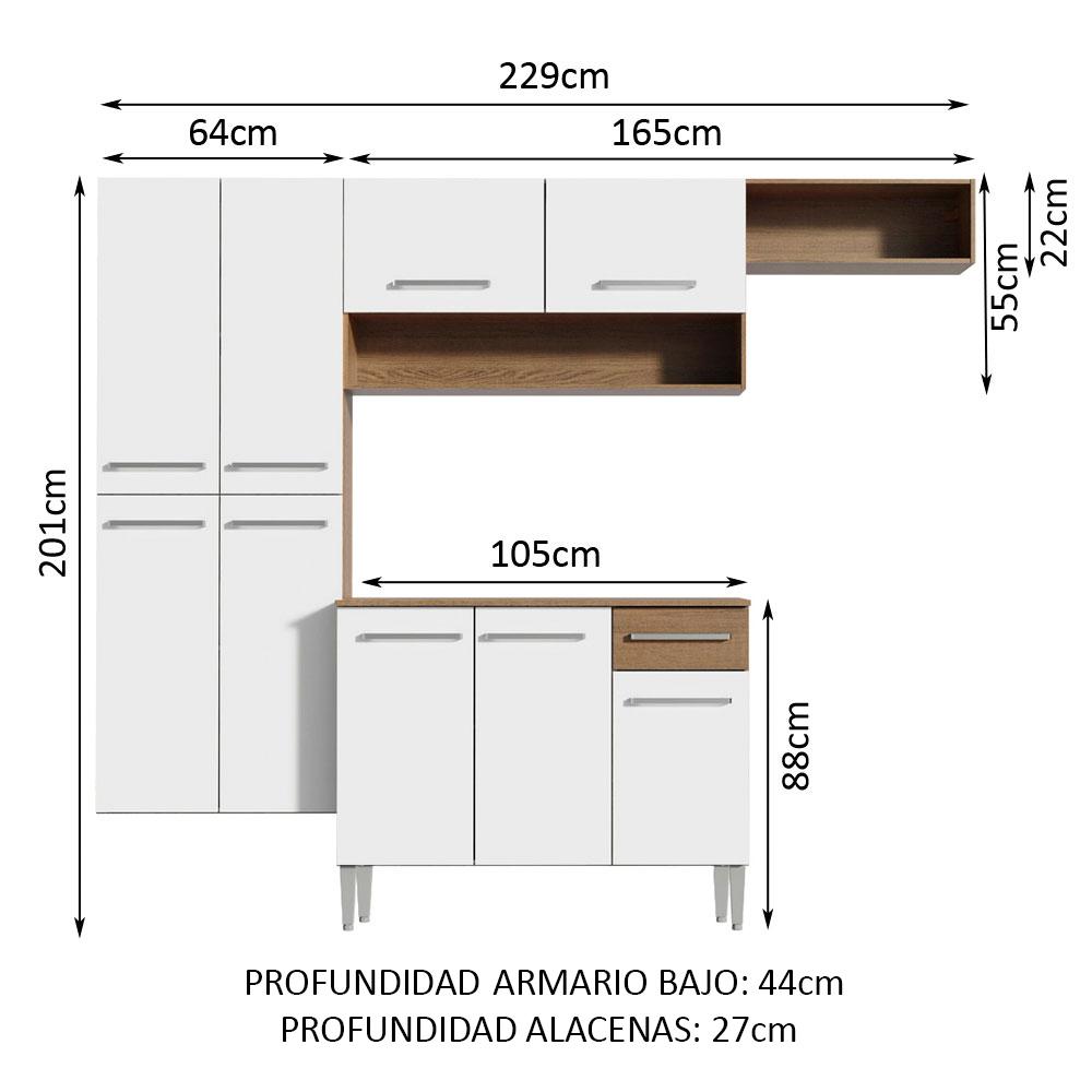 Foto 5 pulgar | Cocina Integral Madesa Grem2290039b color Blanco