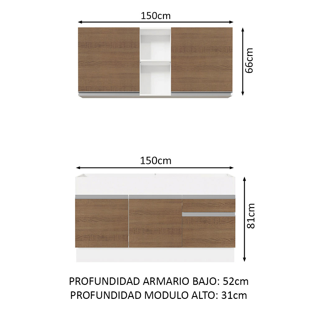 Foto 4 pulgar | Cocina Integral Madesa Grgl1500029b color Marrón