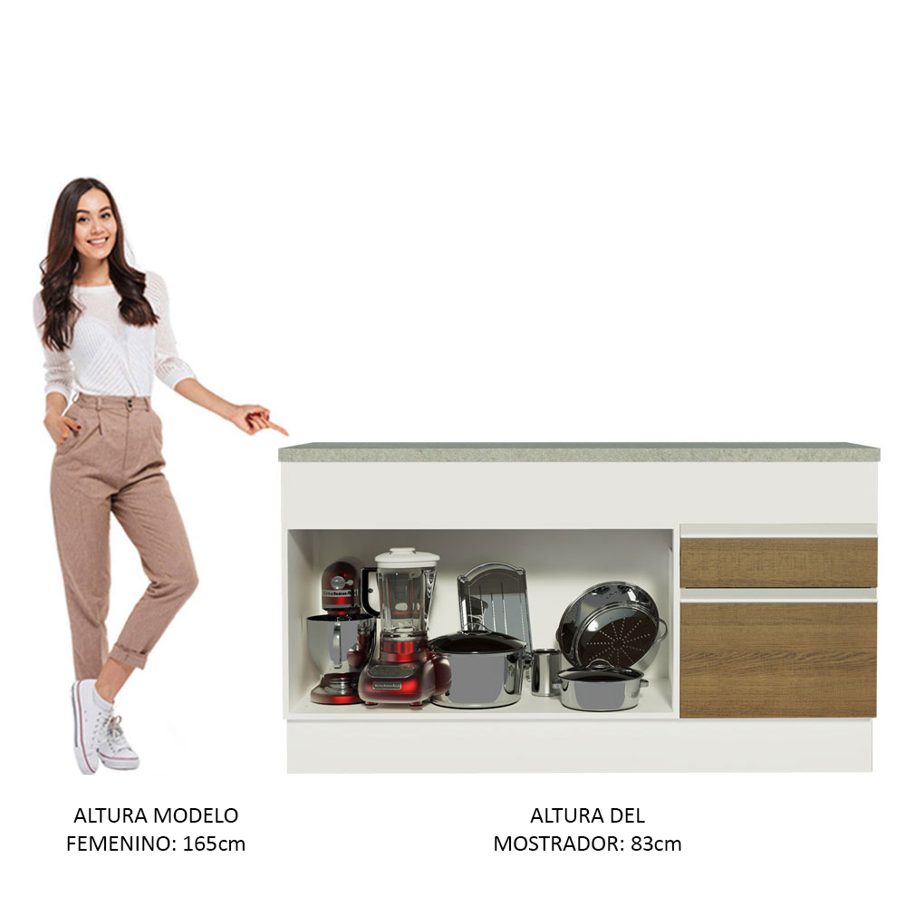 Foto 5 pulgar | Mueble de Cocina Madesa Glamy 150 cm Mostrador para Fregadero con Encimera