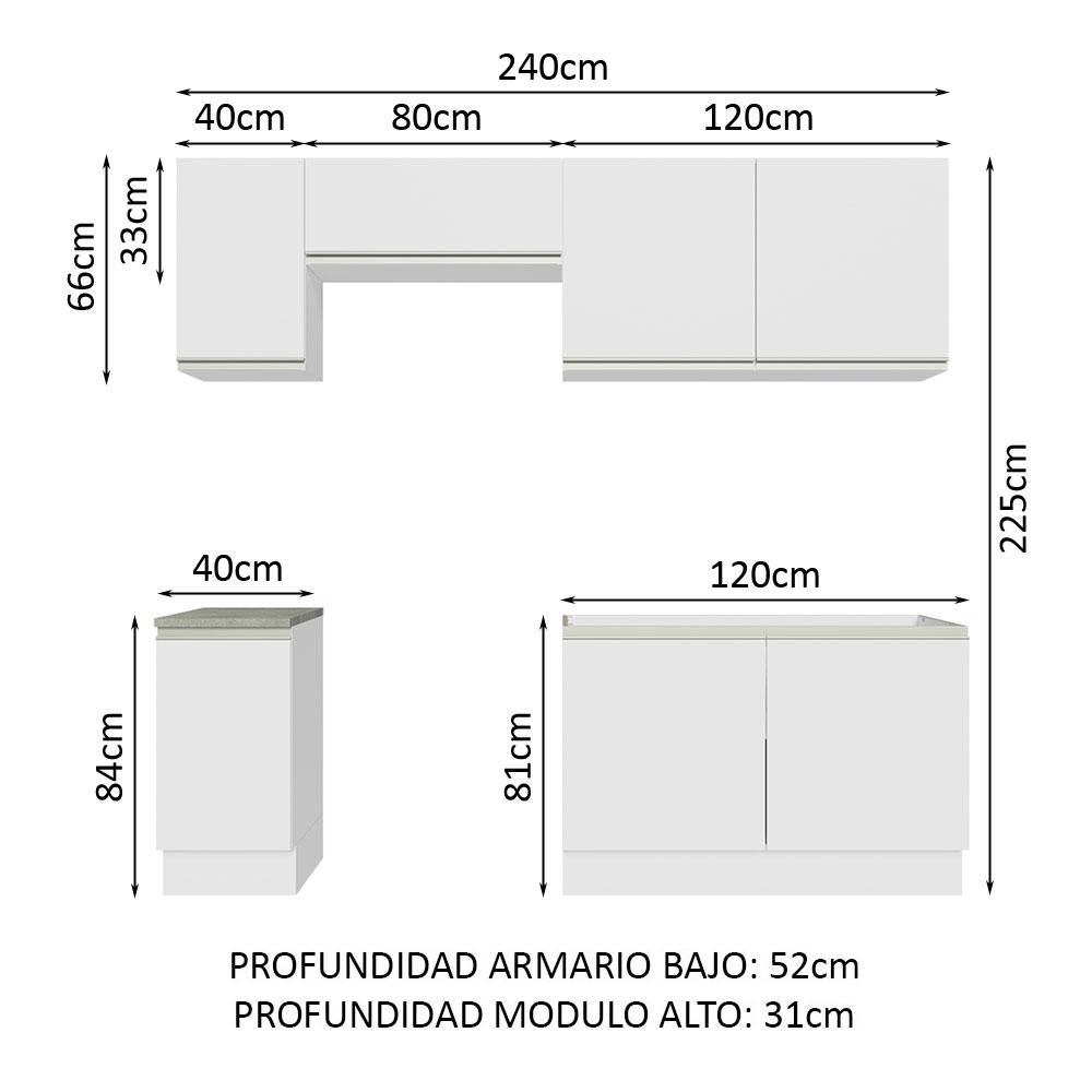 Foto 4 pulgar | Cocina Integral Madesa GRGL24001009 color Blanco 5 Piezas