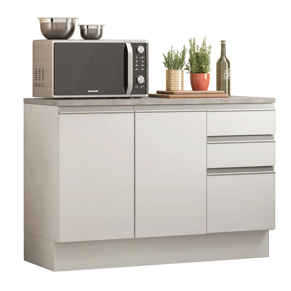 Mueble de Cocina Madesa Blanco 2 Puertas 3 Cajones