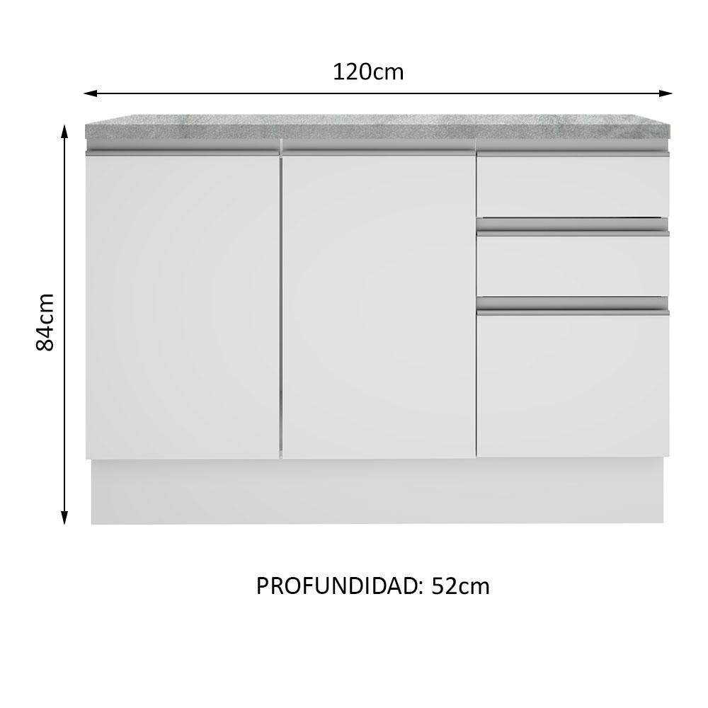 Foto 4 pulgar | Mueble de Cocina Madesa Blanco 2 Puertas 3 Cajones