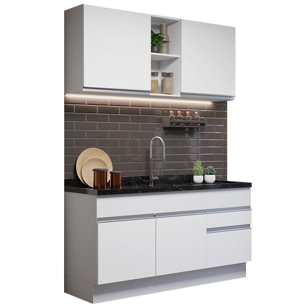 Cocina Compacta Madesa GRGL15000209 color Blanco 2 Piezas