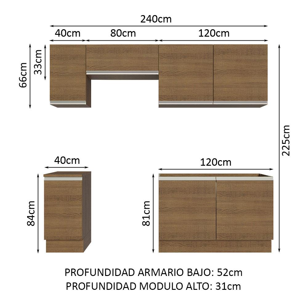 Foto 4 pulgar | Cocina Integral Madesa GRGL2400105Z color Marrón 5 Piezas