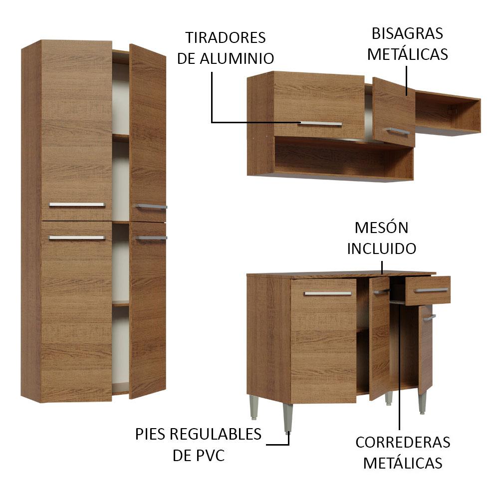 Foto 5 pulgar | Cocina Integral Madesa Emilly Fit 229 cm color Marrón