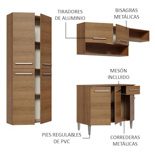 Foto 4 | Cocina Integral Madesa Emilly Fit 229 cm color Marrón