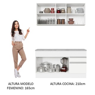 Foto 5 | Cocina Compacta Madesa Glamy 150 cm color Blanco