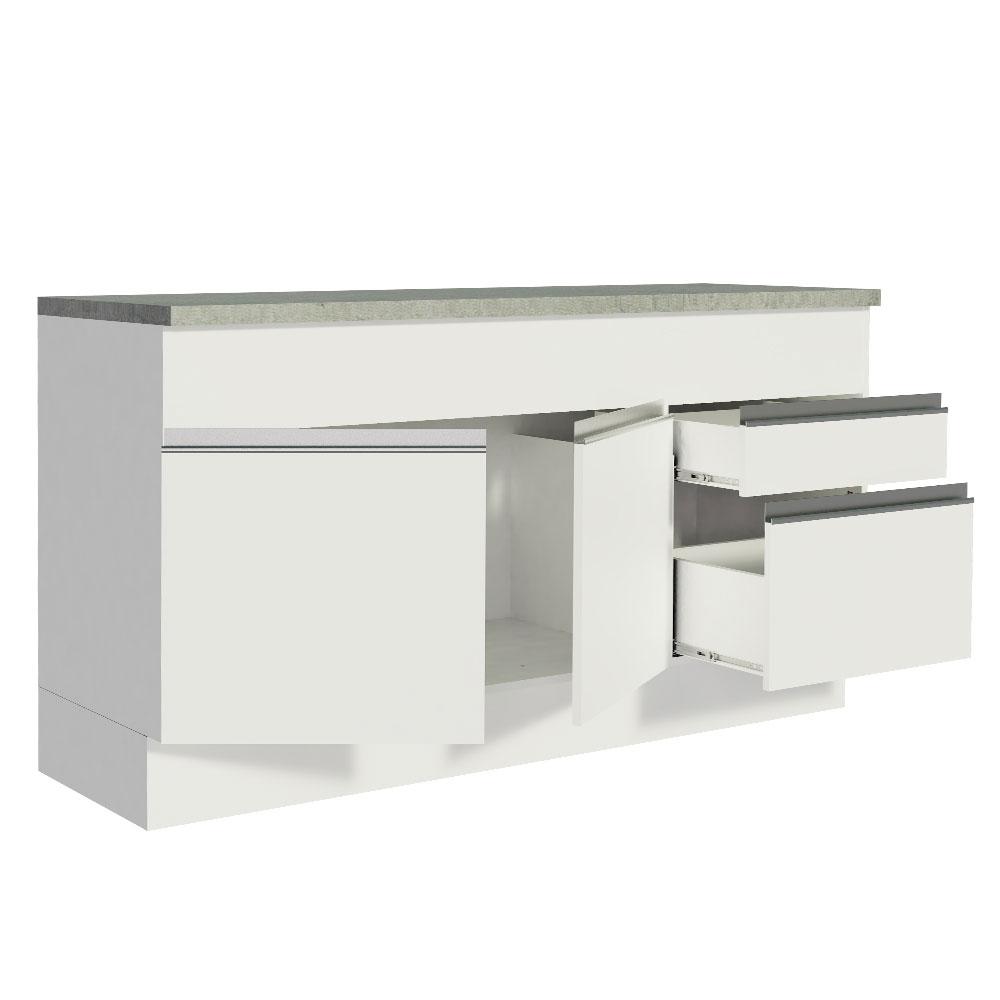 Foto 4 pulgar | Mueble de Cocina 2 Puertas 3 Cajones Madesa Glamy color Blanco