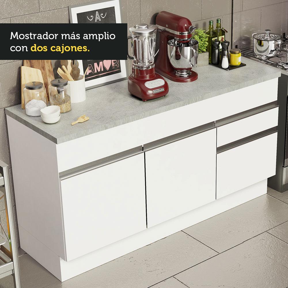 Foto 7 pulgar | Mueble de Cocina 2 Puertas 3 Cajones Madesa Glamy color Blanco