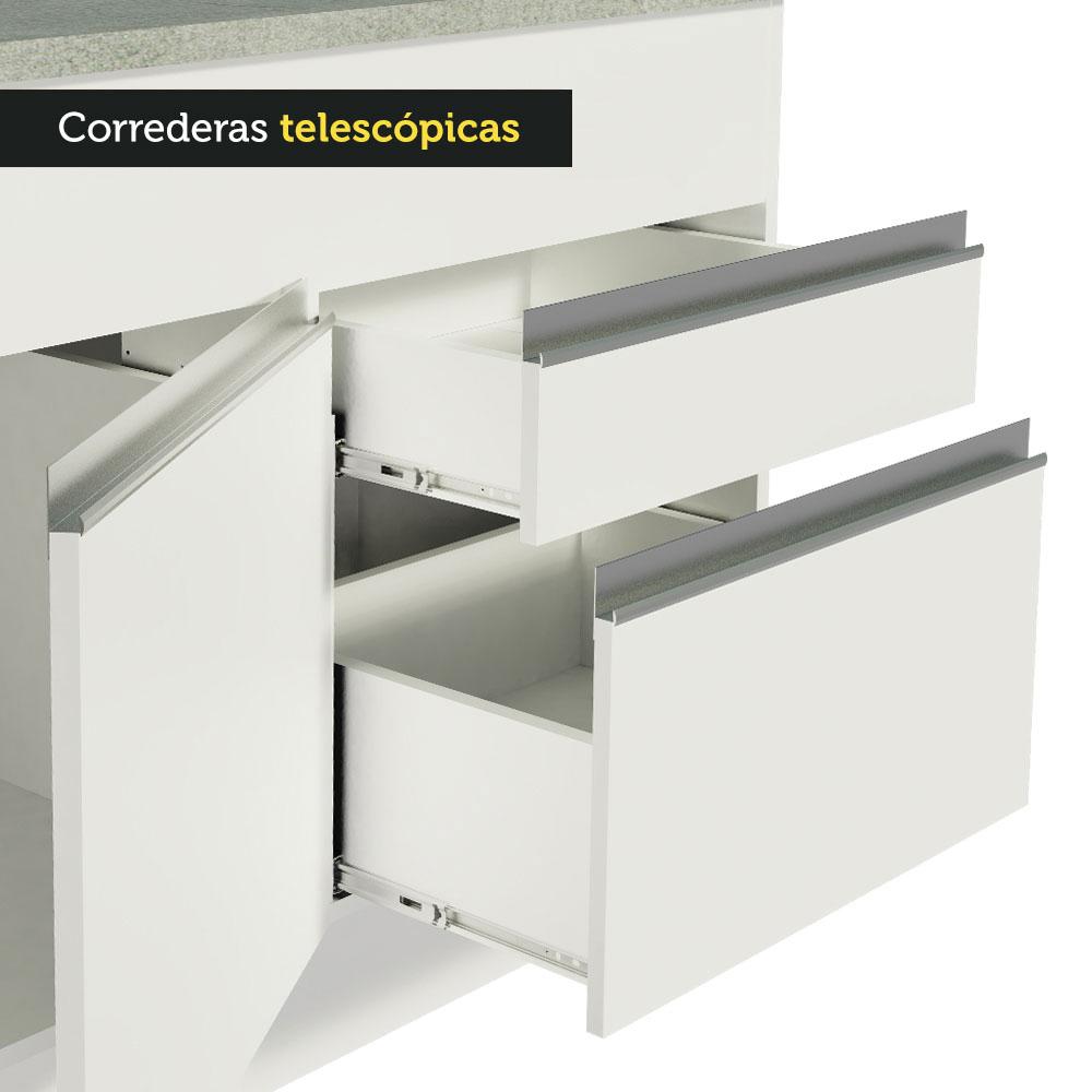 Foto 8 pulgar | Mueble de Cocina 2 Puertas 3 Cajones Madesa Glamy color Blanco