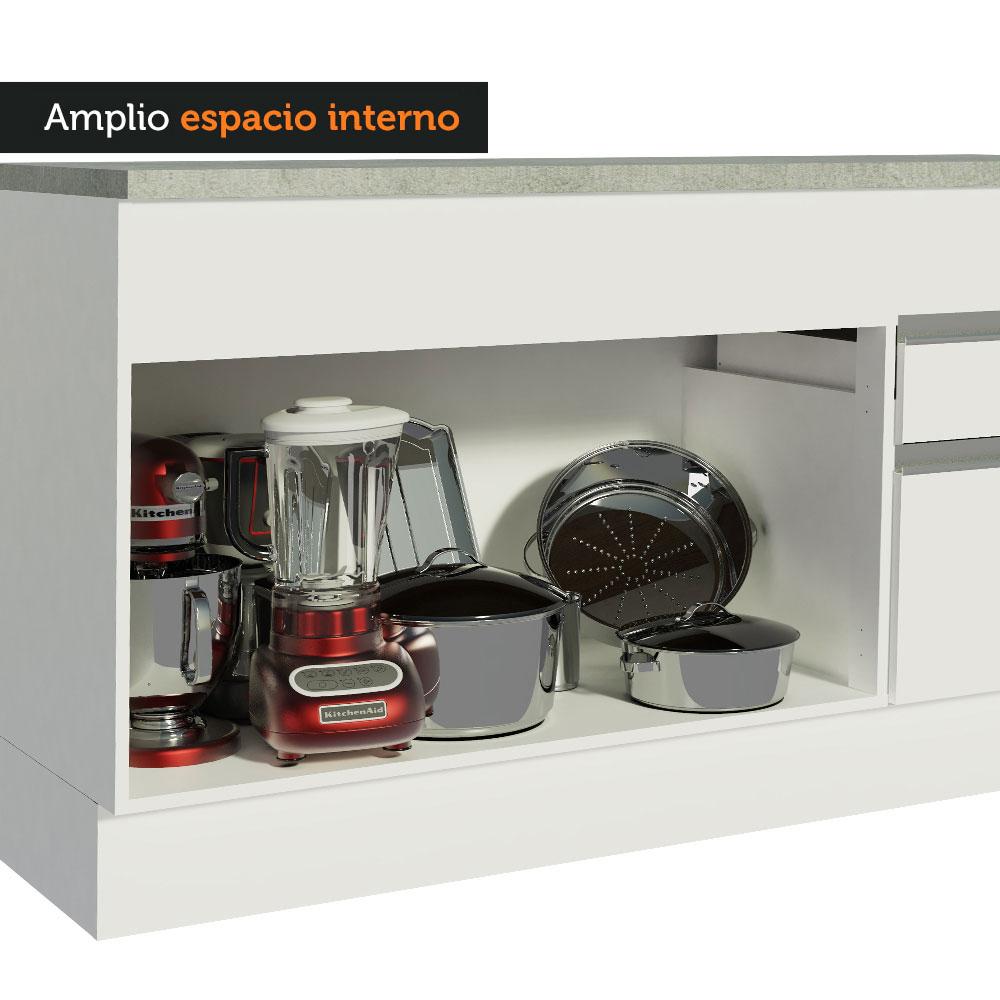 Foto 9 pulgar | Mueble de Cocina 2 Puertas 3 Cajones Madesa Glamy color Blanco