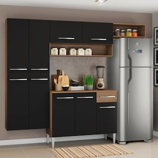 Foto 2 | Armario Cocina Completo 229cm Emilly Fit Madesa 03 Negro