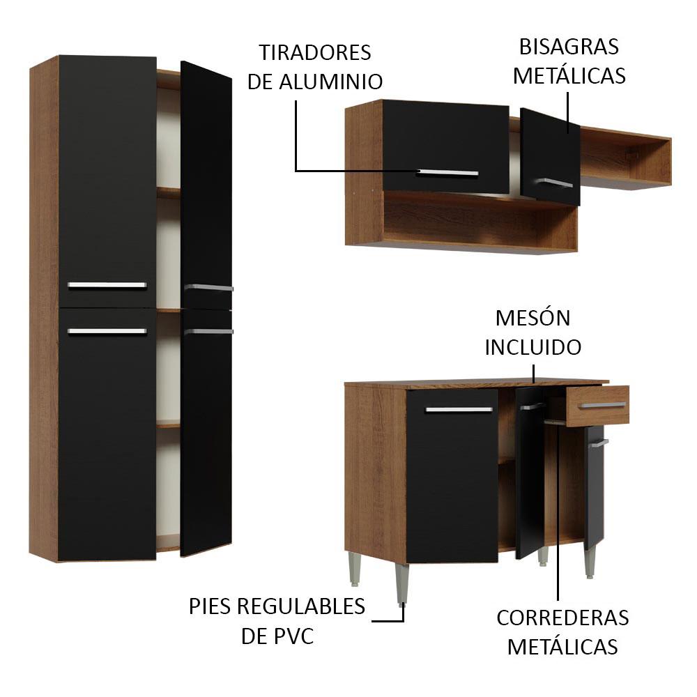 Foto 6 pulgar | Armario Cocina Completo 229cm Emilly Fit Madesa 03 Negro