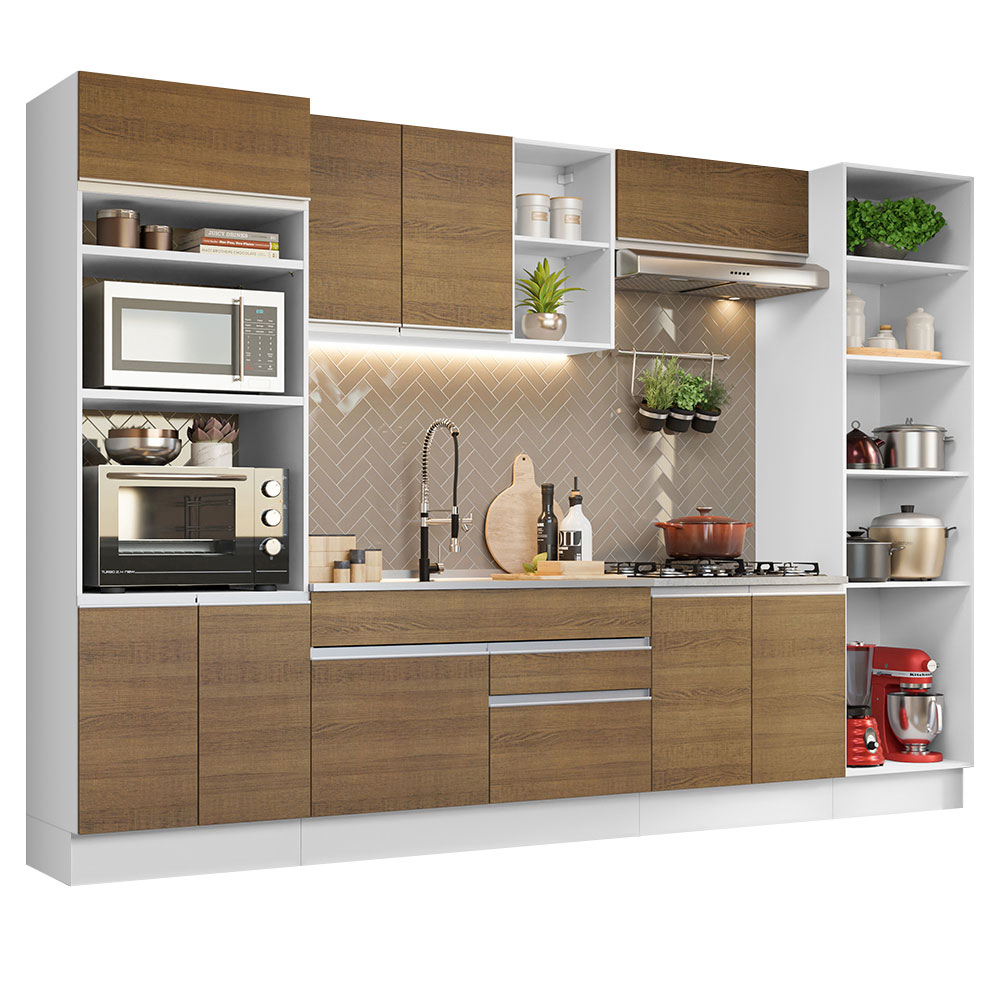 Foto 1 | Cocina Integral Madesa Glamy 330 cm Blanco/Marrón 03