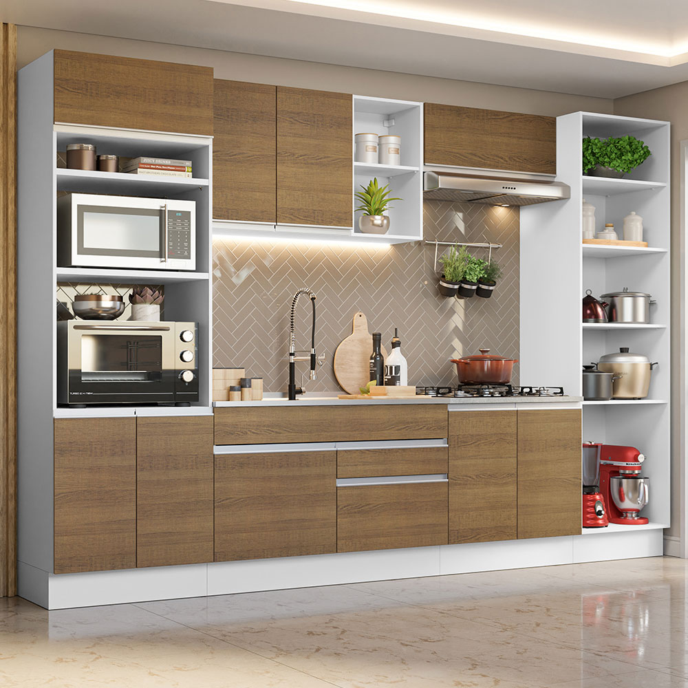 Foto 2 | Cocina Integral Madesa Glamy 330 cm Blanco/Marrón 03