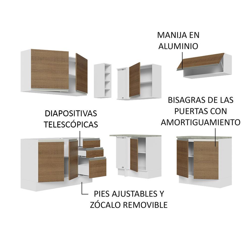 Foto 5 | Cocina Integral Esquinera Madesa Glamy 349 cm color Blanco