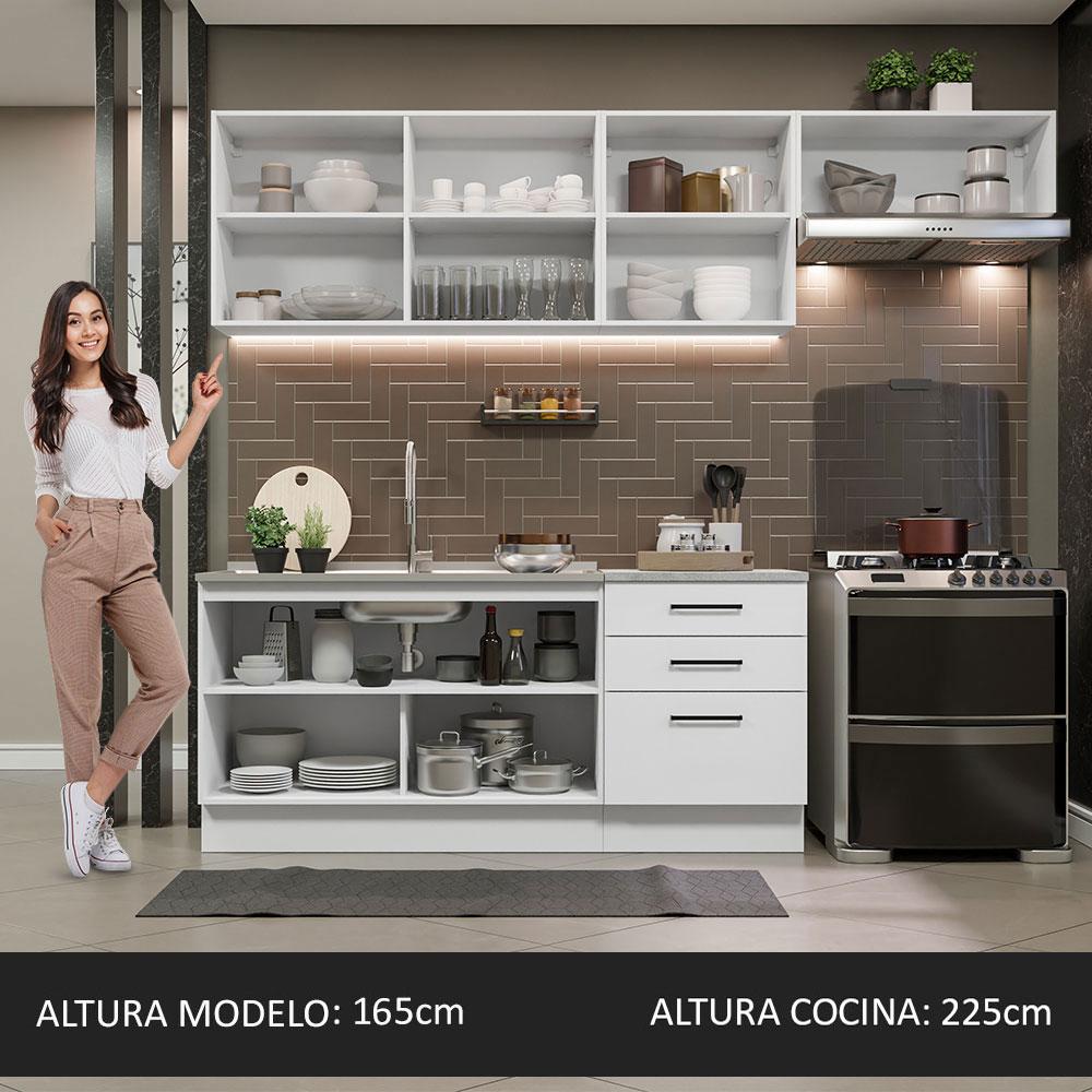 Foto 6 pulgar | Cocina Integral Madesa Agata 260 cm Blanca