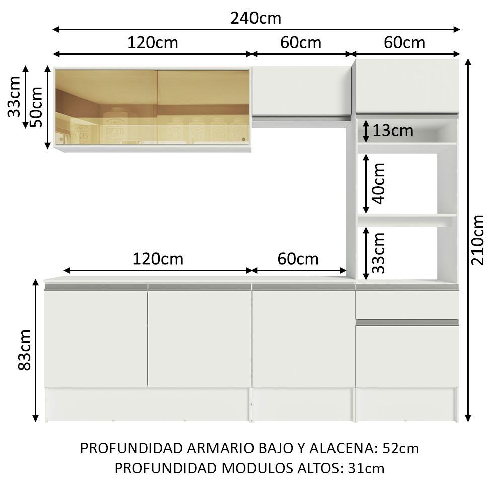 Foto 4 pulgar | Cocina Integral Madesa Grtp240006 Blanca