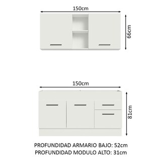 Foto 3 | Mueble de Cocina Compacto 150 cm Agata Madesa 02