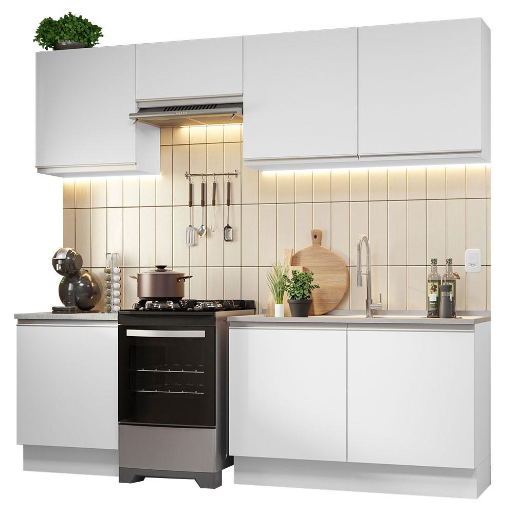 Mueble de Cocina Integral 240 cm  Madesa 09 Glamy Blanco